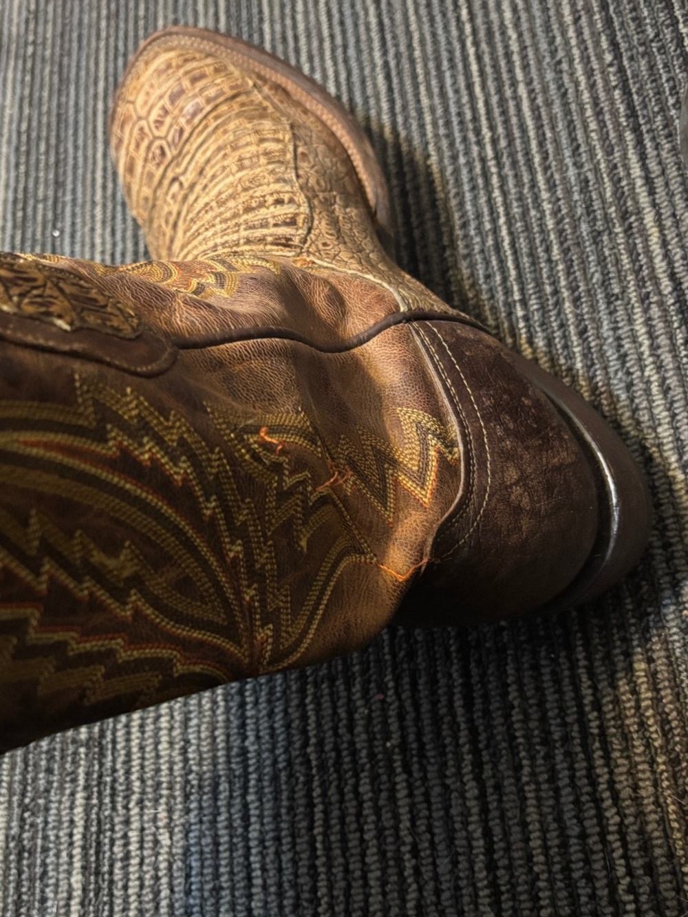 Lucchese exotic caiman belly size 13 cowboy boots